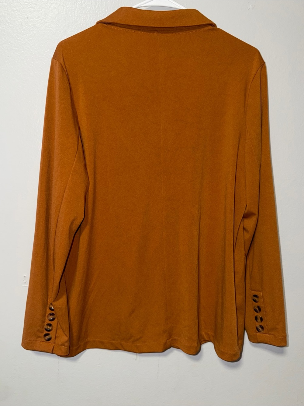 Women's Single-Button Rust Blazer Jacket - Picture 10 of 10